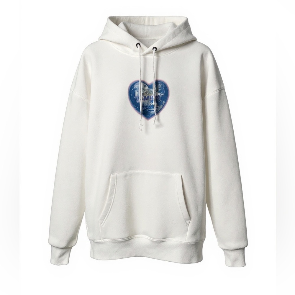 I.AM.GIA White Hoodie with Blue Heart